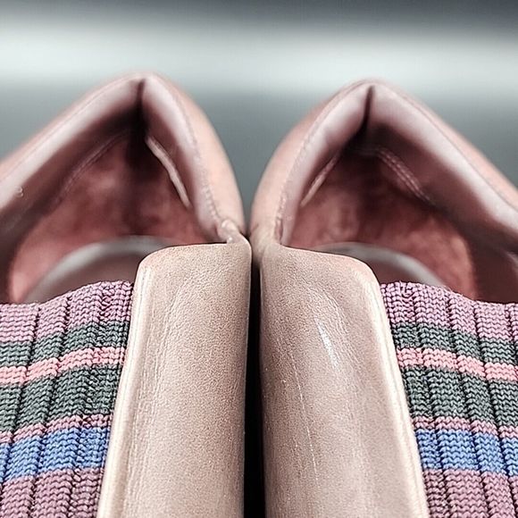 Vince Cantara Leather Slip On Sneakers Burgundy Size 9 US 39 EU Platform Knit - Picture 12 of 14